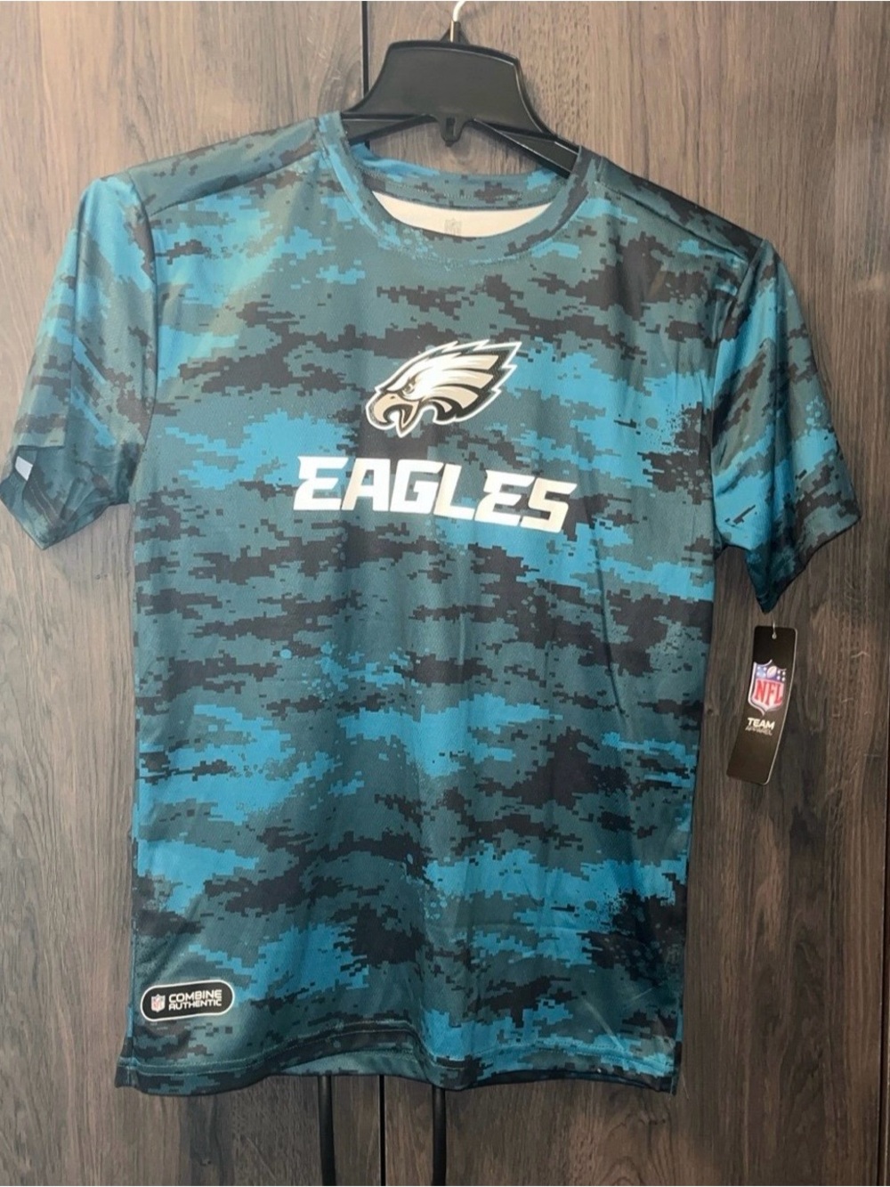 Philadelphia Eagles Camo Performance Tee - Teal Blue & Black
